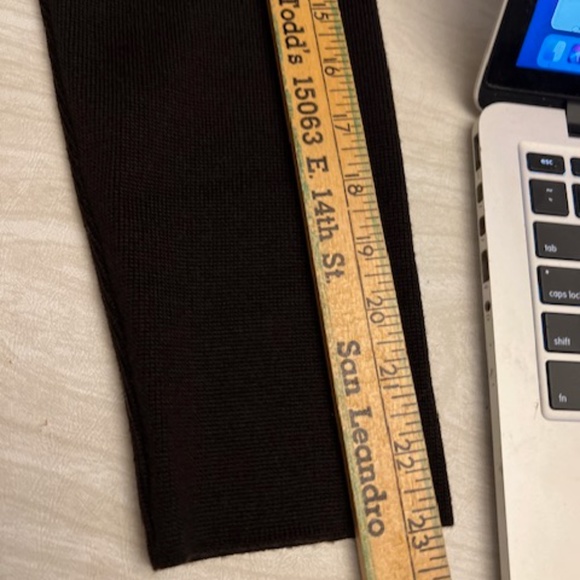 Dana Buchman deep brown leather front sweater jacket 12 never worn - Picture 6 of 9